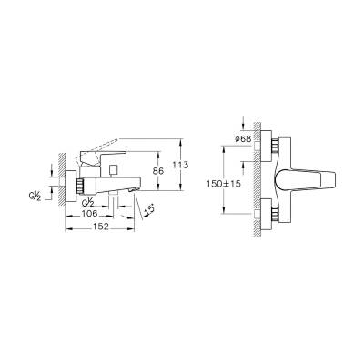 Artema Flow Square Krom Banyo Bataryası A43063 - 2
