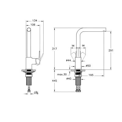 Artema Flow Square Krom Eviye Bataryası A43396 - 2