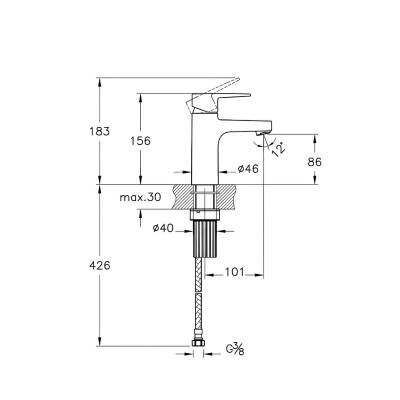 Artema Flow Square Krom Lavabo Bataryası A43044 - 2