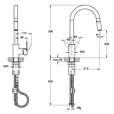Artema Maestro Pull-Down Krom Eviye Bataryası A42162 - 2
