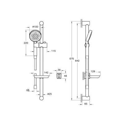 Artema Master 1F Sürgülü El Duşu Takımı Krom A45693 - 2
