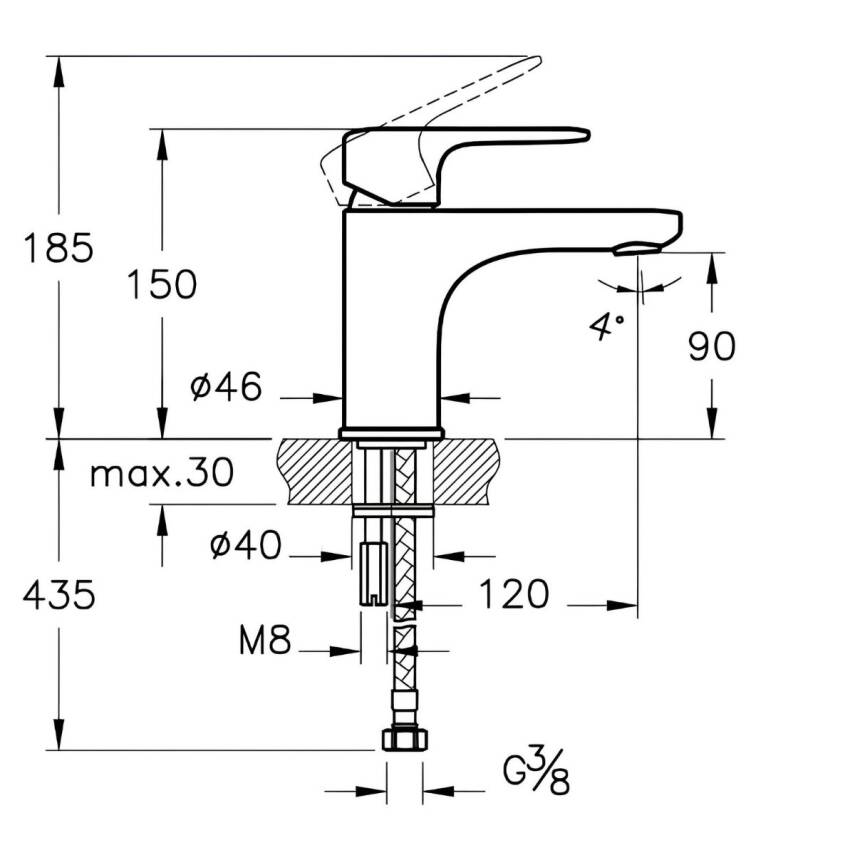 Artema Root Round Krom Lavabo Bataryası A42705 - 3
