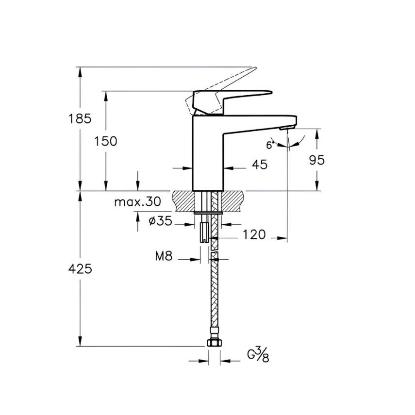 Artema Root Square Krom Lavabo Bataryası A42732 - 3