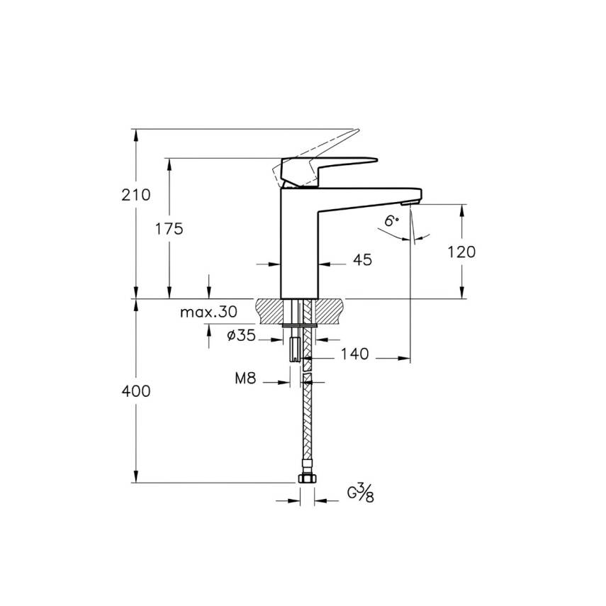 Artema Root Square Krom Yüksek Lavabo Bataryası A42731 - 2