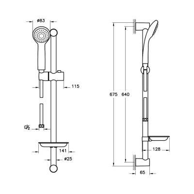 Artema Solo C 1F Sürgülü El Duşu Takımı Krom A45676 - 2