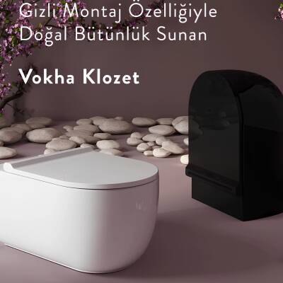 Bien Vokha Kanalsız  Mat Siyah Asma Klozet, Bien Vokha Duroplast Siyah Yavaş Kapak - 3