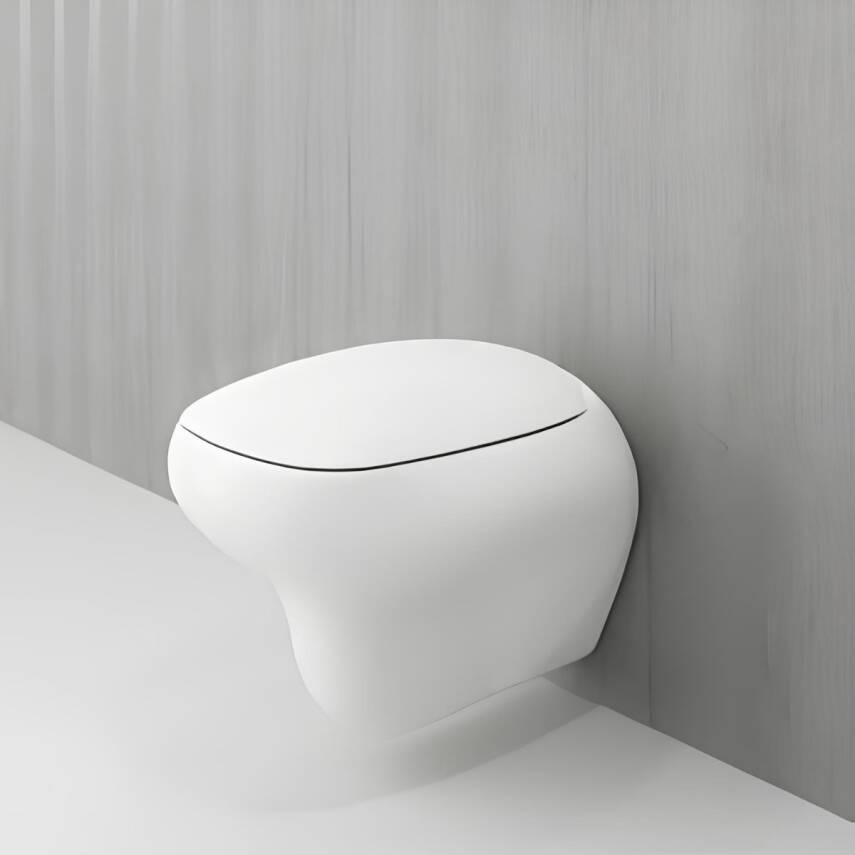 Bocchi Fenice Kanalsız Beyaz Asma Klozet 1166-001-0128, Bocchi Duroplast Yavaş Kapak - 3