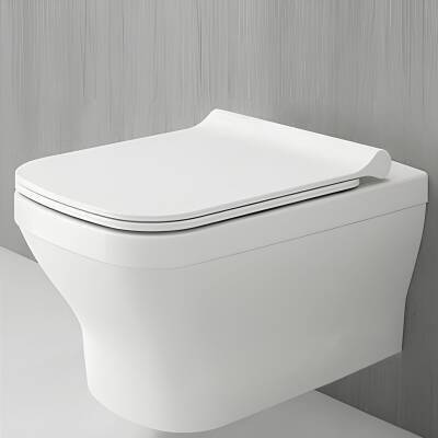 Bocchi Firenze Kanallı Beyaz Asma Klozet 1192-064-0128, Bocchi Duroplast Yavaş Kapak - 2