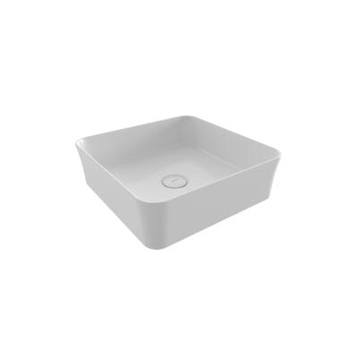 Bocchi Sottile Slim Line Kare Tezgâh Üstü Batarya Deliksiz Beyaz Lavabo 38x38 Cm 1477-001-0125