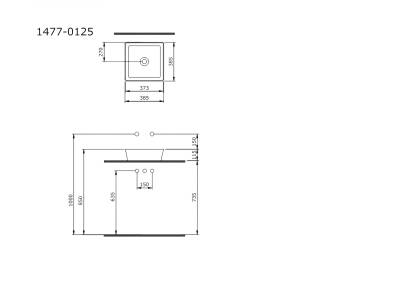 Bocchi Sottile Slim Line Kare Tezgâh Üstü Batarya Deliksiz Beyaz Lavabo 38x38 Cm 1477-001-0125 - 2