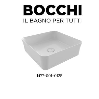 Bocchi Sottile Slim Line Kare Tezgâh Üstü Batarya Deliksiz Beyaz Lavabo 38x38 Cm 1477-001-0125 - 3