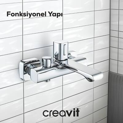 Creavit Alfa Krom Lavabo-Banyo-Eviye Bataryası 3'lü Set AL1500-AL2500-AL8500 - 2