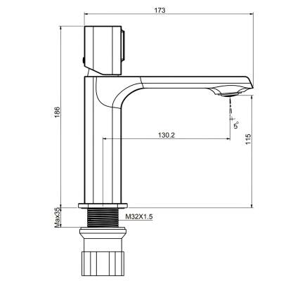 Creavit Alfa Krom Lavabo Bataryası AL1500 - 5