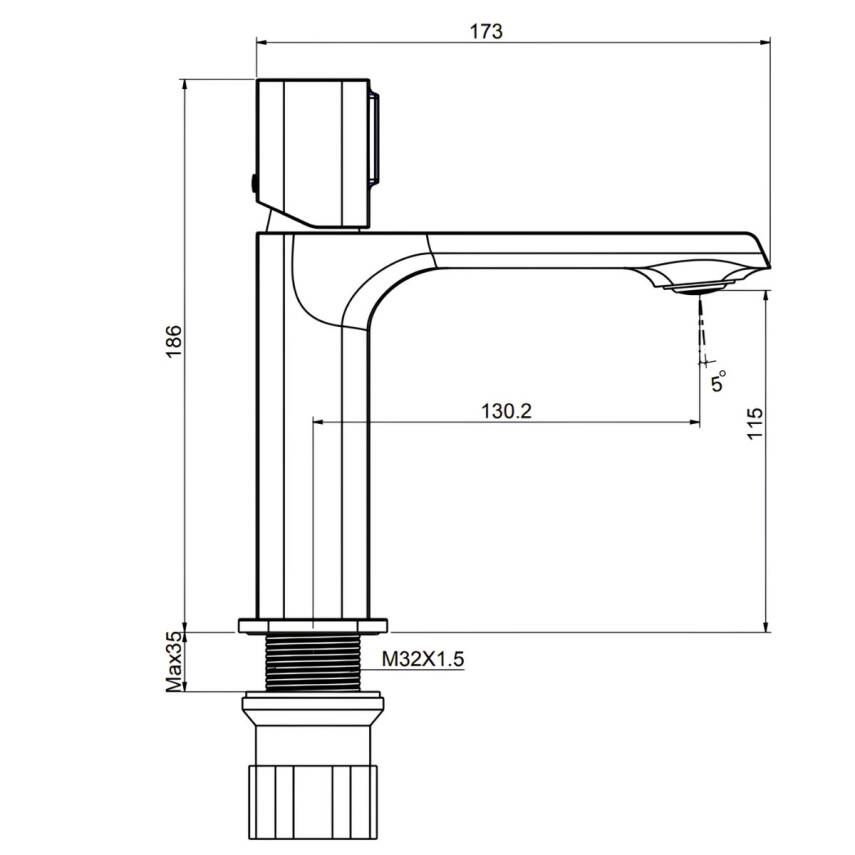 Creavit Alfa Krom Lavabo Bataryası AL1500 - 5