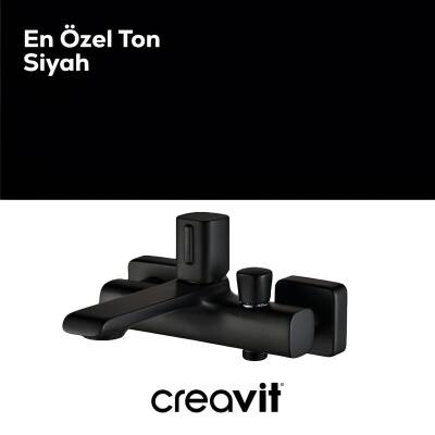 Creavit Alfa Mat Siyah Banyo Bataryası AL2500S - 2