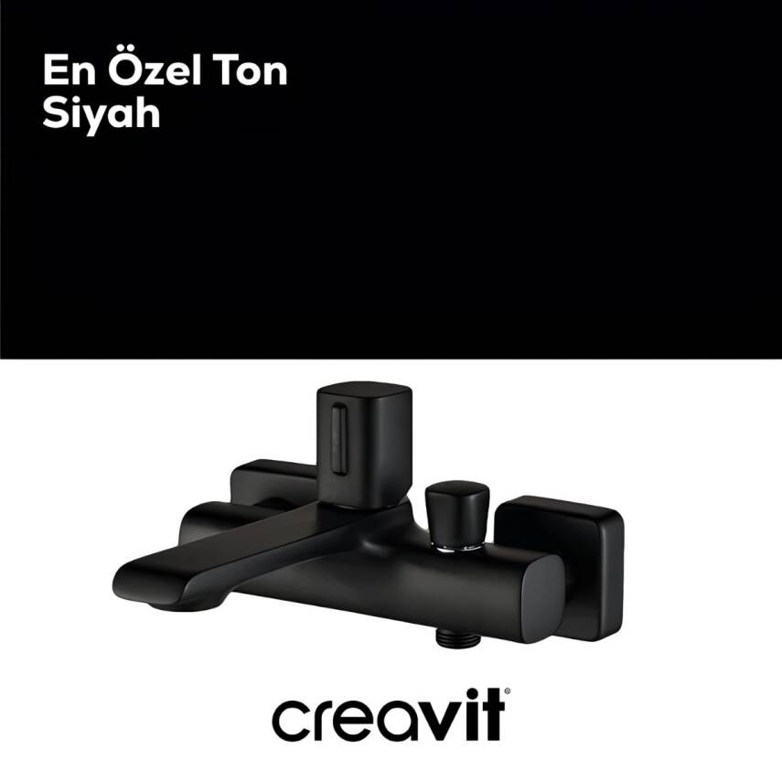 Creavit Alfa Mat Siyah Banyo Bataryası AL2500S - 2