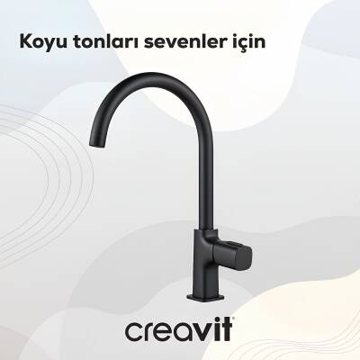 Creavit Alfa Mat Siyah Eviye Bataryası AL8500S - 3