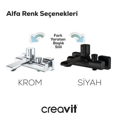 Creavit Alfa Mat Siyah Lavabo-Banyo-Eviye Bataryası 3'lü Set AL1500S-AL2500S-AL8500S - 3
