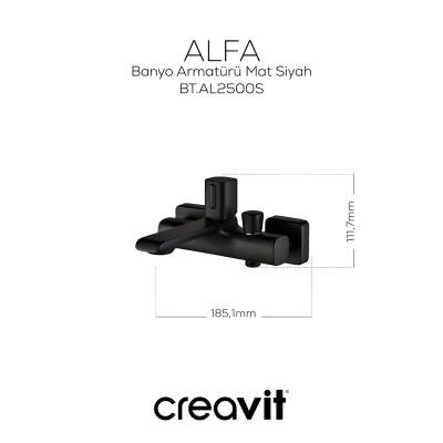Creavit Alfa Mat Siyah Lavabo-Banyo-Eviye Bataryası 3'lü Set AL1500S-AL2500S-AL8500S - 5