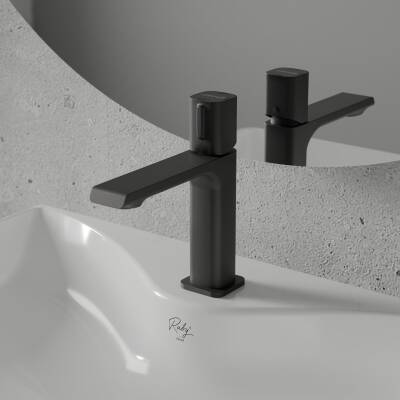 Creavit Alfa Mat Siyah Lavabo Bataryası AL1500S