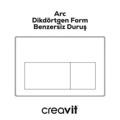 Creavit Arc Mat Gri Gömme Rezervuar Seti Asma Klozet Uyumlu 8 Cm 3/6 Litre GR5001-GP8002-MS.AC50L - 5