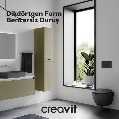 Creavit Arc Mat Gri Gömme Rezervuar Seti Asma Klozet Uyumlu 8 Cm 3/6 Litre GR5001-GP8002-MS.AC50L - 6