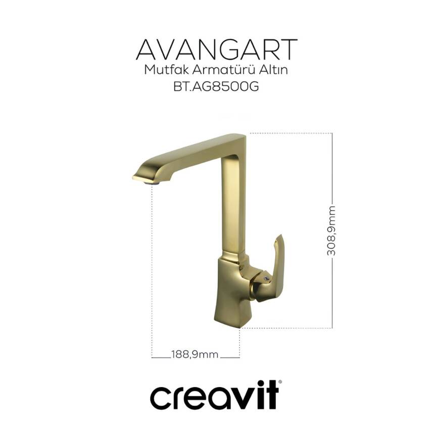 Creavit Avangart Altın Eviye Bataryası AG8500G - 7