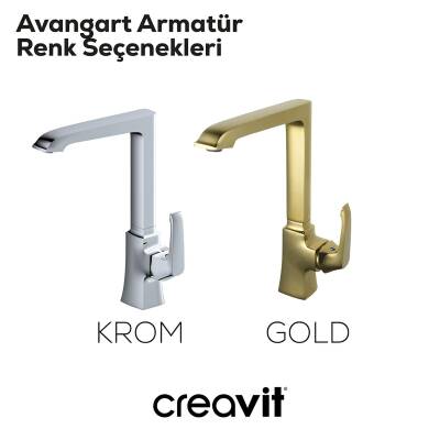 Creavit Avangart Krom Lavabo-Banyo-Eviye Bataryası 3'lü Set AG1500-AG2500-AG8500 - 2