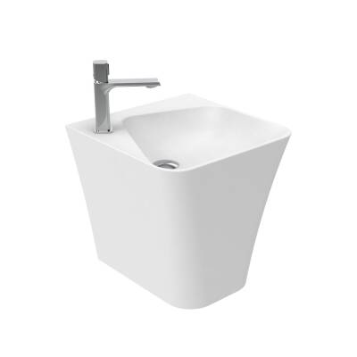 Creavit Avis Monoblok Batarya Delikli Beyaz Lavabo 45x45 Cm AV145 - 2