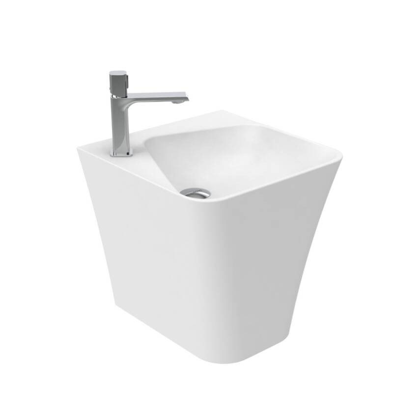 Creavit Avis Monoblok Batarya Delikli Beyaz Lavabo 45x45 Cm AV145 - 2