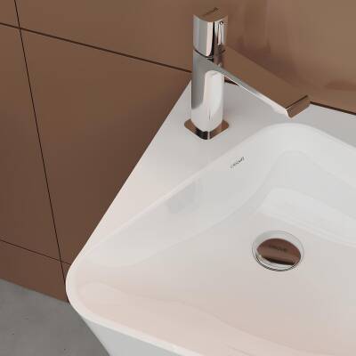 Creavit Avis Monoblok Batarya Delikli Beyaz Lavabo 45x45 Cm AV145 - 3