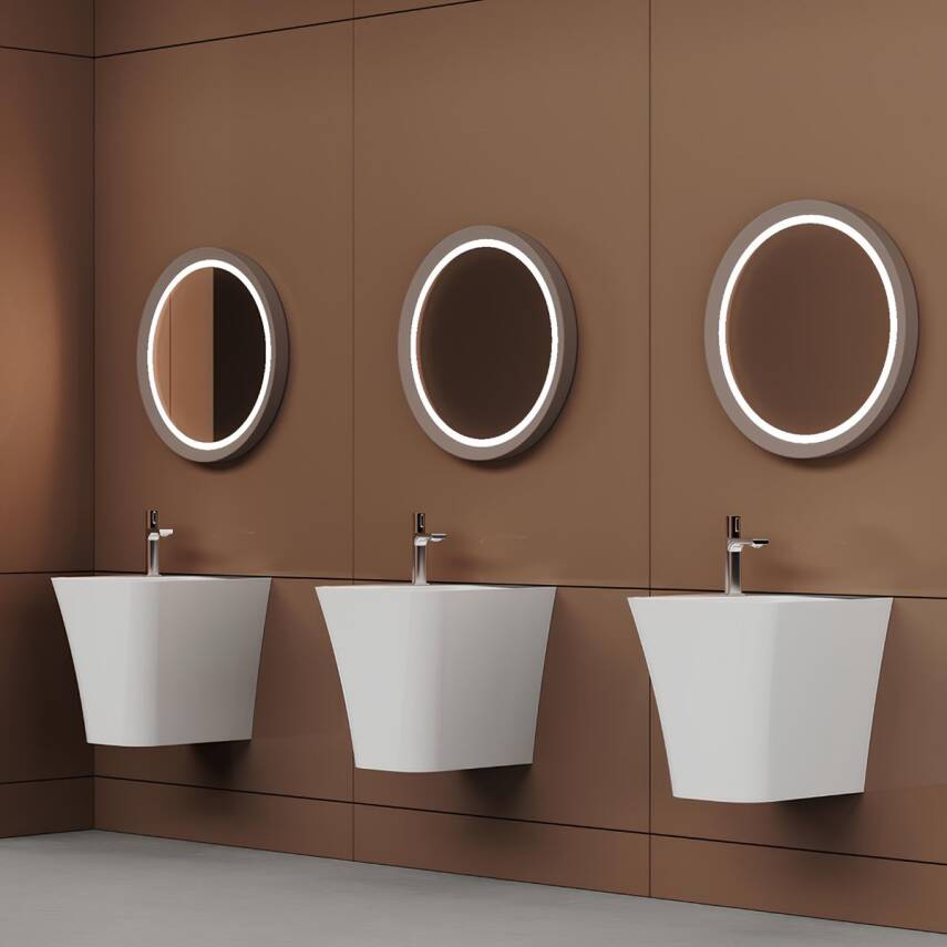 Creavit Avis Monoblok Batarya Delikli Beyaz Lavabo 45x45 Cm AV145 - 4