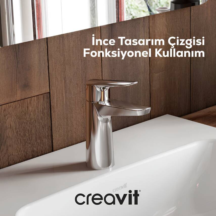 Creavit Bevel Krom Lavabo-Banyo-Eviye Bataryası 3'lü Set BV1500-BV2500-BV8500 - 3
