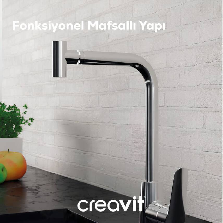 Creavit Bevel Mafsallı Krom Eviye Armatürü BV8645 - 1