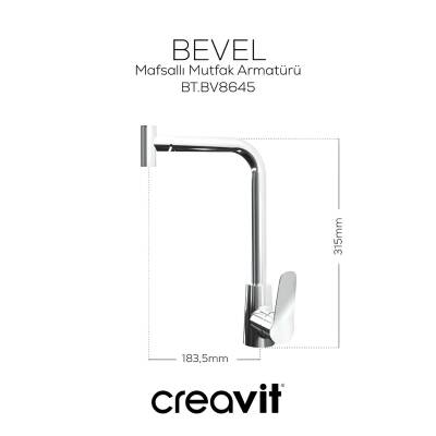 Creavit Bevel Mafsallı Krom Eviye Armatürü BV8645 - 2