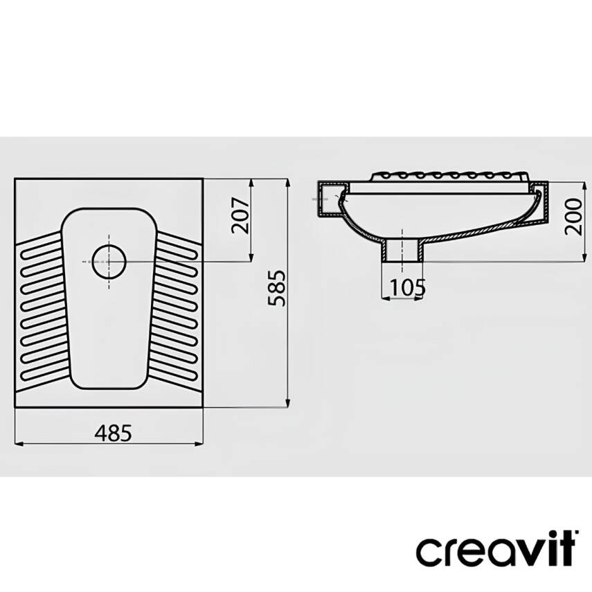 Creavit Çevre Yıkamalı Tuvalet Taşı 50x60 Cm TP570 - 3