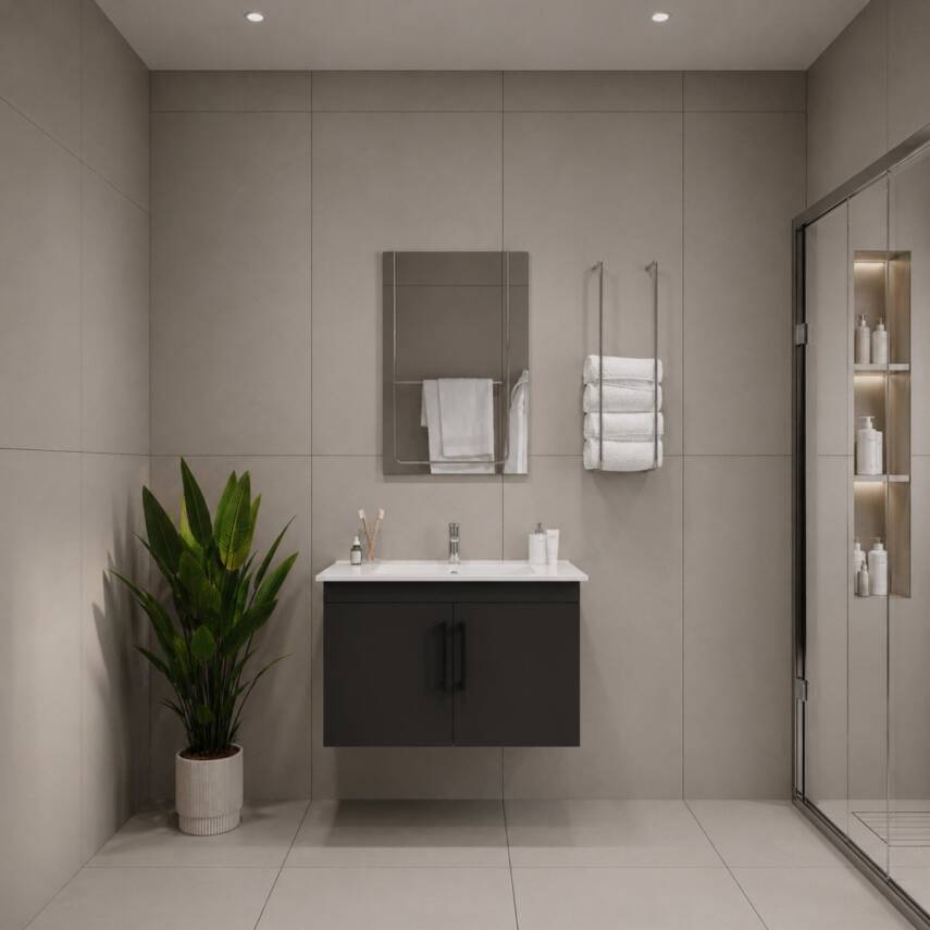 Creavit D20 Banyo Dolabı Seti Çekmeceli 65 Cm Antrasit - 2