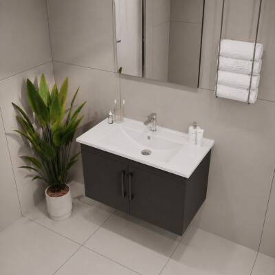 Creavit D20 Banyo Dolabı Seti Çekmeceli 65 Cm Antrasit - 3