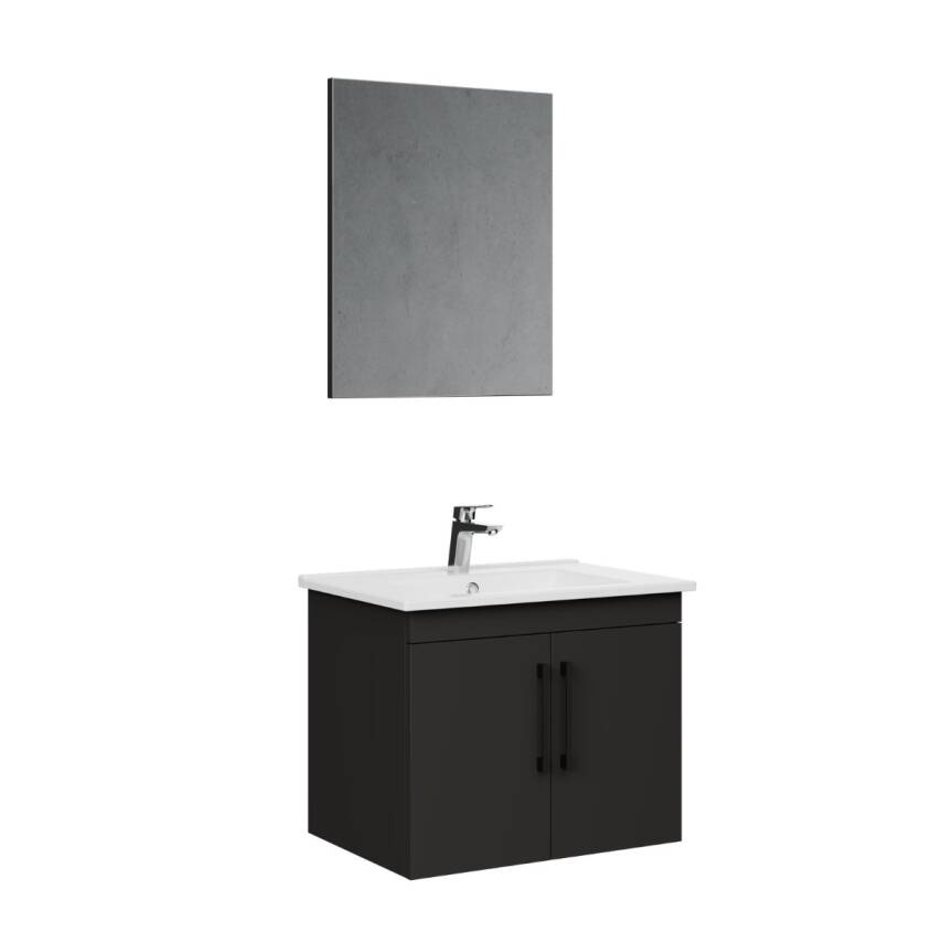 Creavit D20 Banyo Dolabı Seti Çekmeceli 65 Cm Antrasit - 6