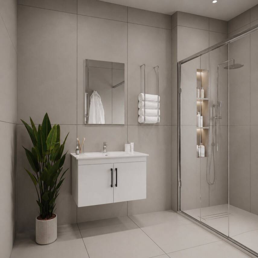 Creavit D20 Banyo Dolabı Seti Çekmeceli 65 Cm Beyaz - 1