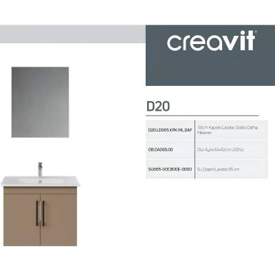 Creavit D20 Banyo Dolabı Seti Çekmeceli 65 Cm Dafne - 4