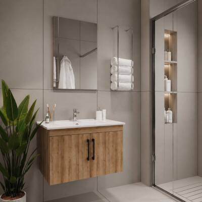 Creavit D20 Banyo Dolabı Seti Çekmeceli 65 Cm Everest