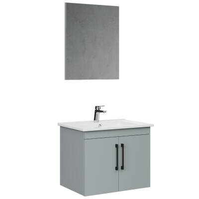 Creavit D20 Banyo Dolabı Seti Çekmeceli 65 Cm Gri - 6
