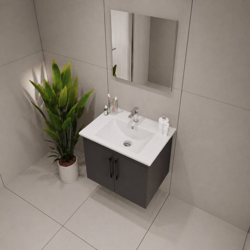 Creavit D20 Banyo Dolabı Seti Çekmeceli 80 Cm Antrasit - 3