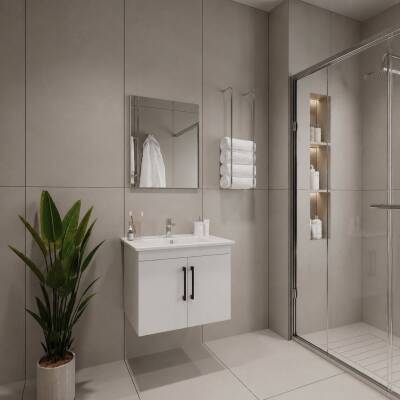 Creavit D20 Banyo Dolabı Seti Çekmeceli 80 Cm Beyaz