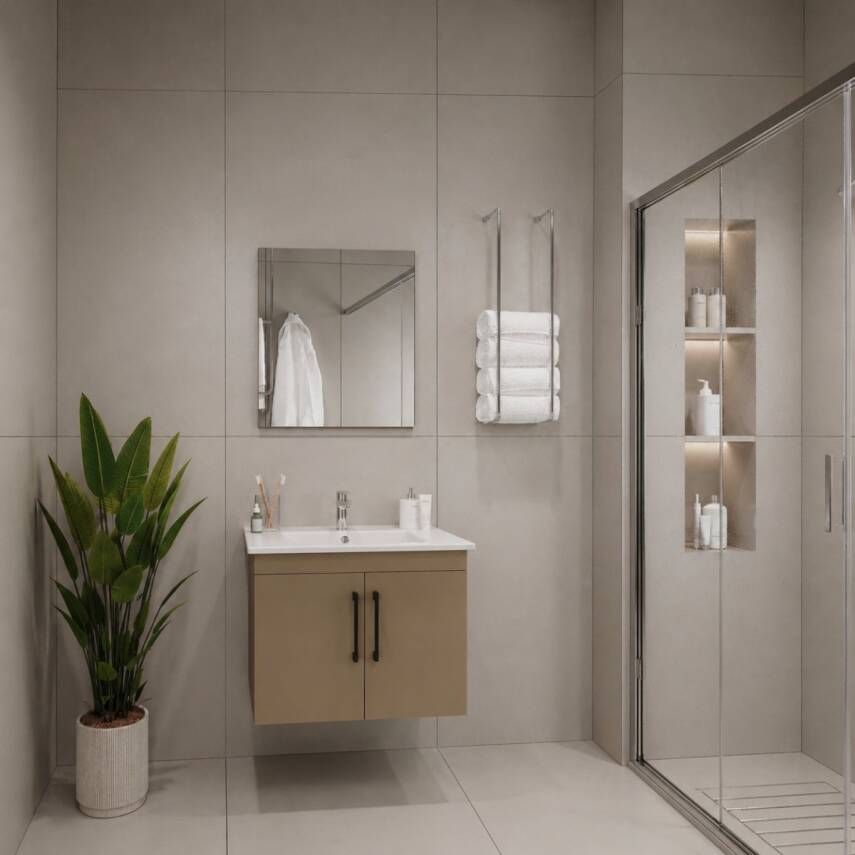 Creavit D20 Banyo Dolabı Seti Çekmeceli 80 Cm Dafne - 1