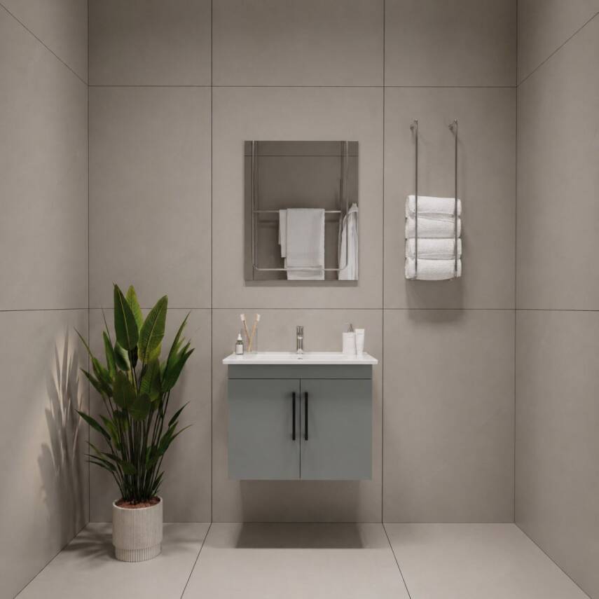 Creavit D20 Banyo Dolabı Seti Çekmeceli 80 Cm Gri - 2