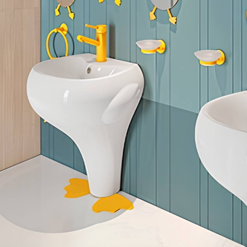 Creavit Ducky Monoblok Batarya Delikli Çocuk Lavabo 40x52 Cm DC052 - 1