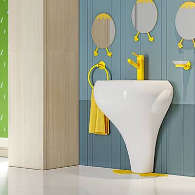 Creavit Ducky Monoblok Batarya Delikli Çocuk Lavabo 40x52 Cm DC052 - 2