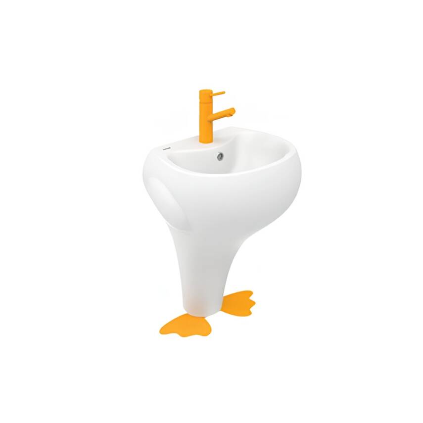 Creavit Ducky Monoblok Batarya Delikli Çocuk Lavabo 40x52 Cm DC052 - 3